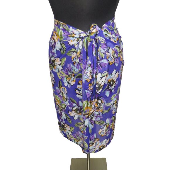 Swimsuits For All Beach Belle Purple Floral Plus Size Sarong - Picture 8 of 8